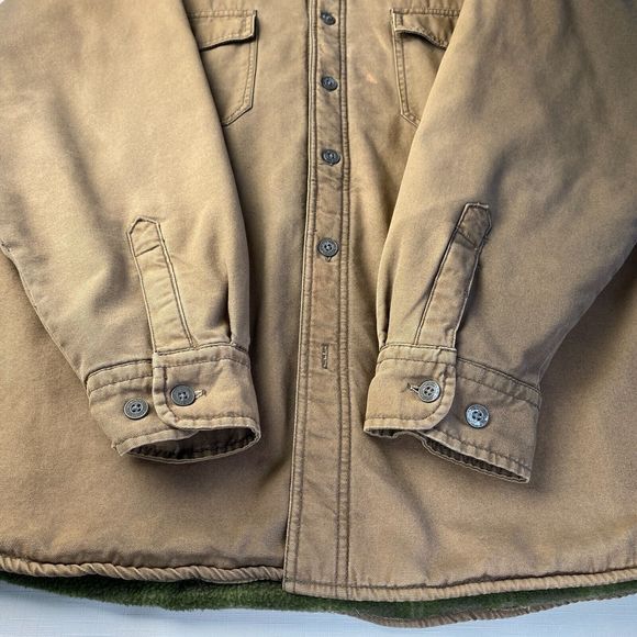LEVI'S Flannel Fleece Lined WORK WEAR SHIRT! FADED BROWN Long Sleeve Sz XL - Picture 11 of 16